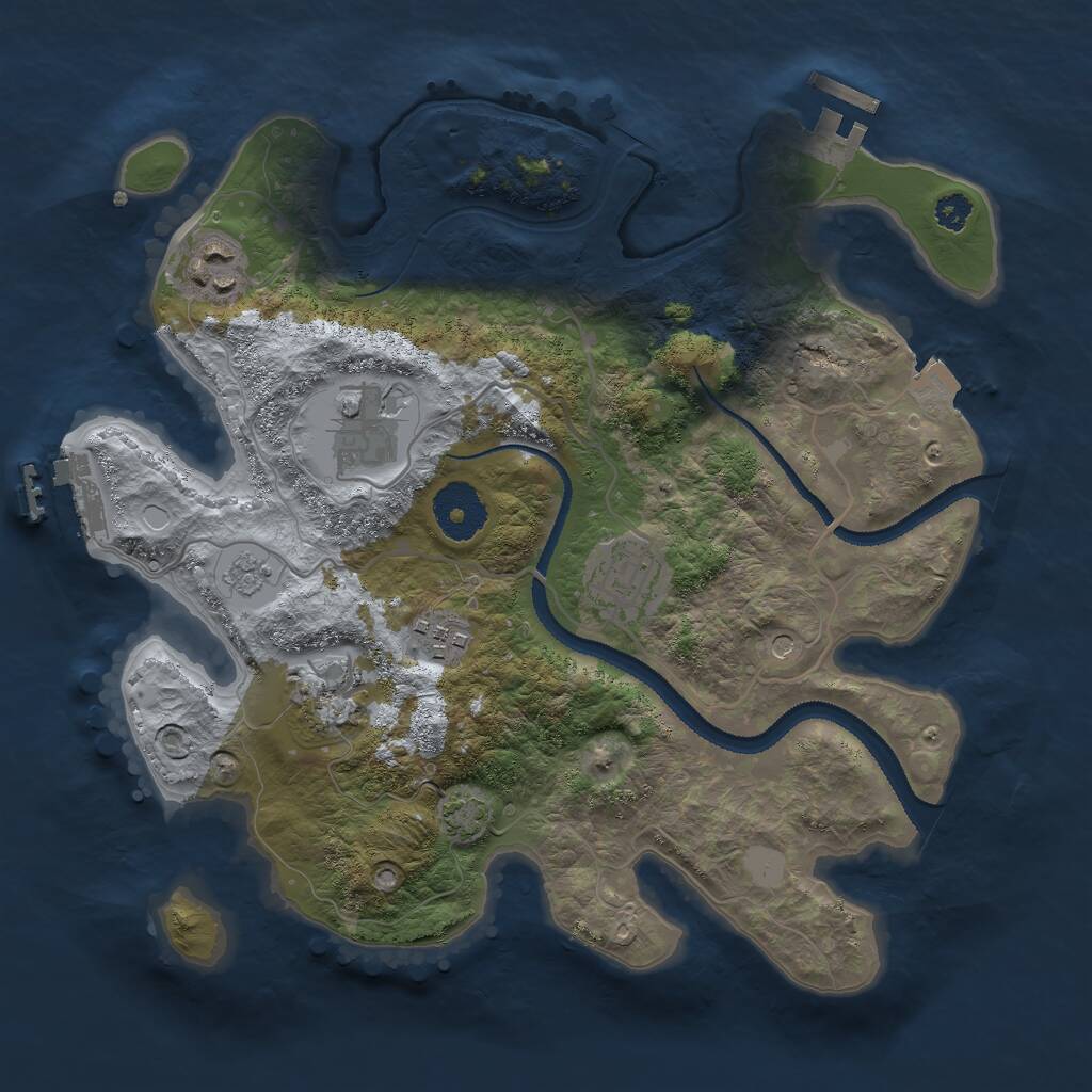 Rust Map: Procedural Map, Size: 3000, Seed: 5698, 11 Monuments