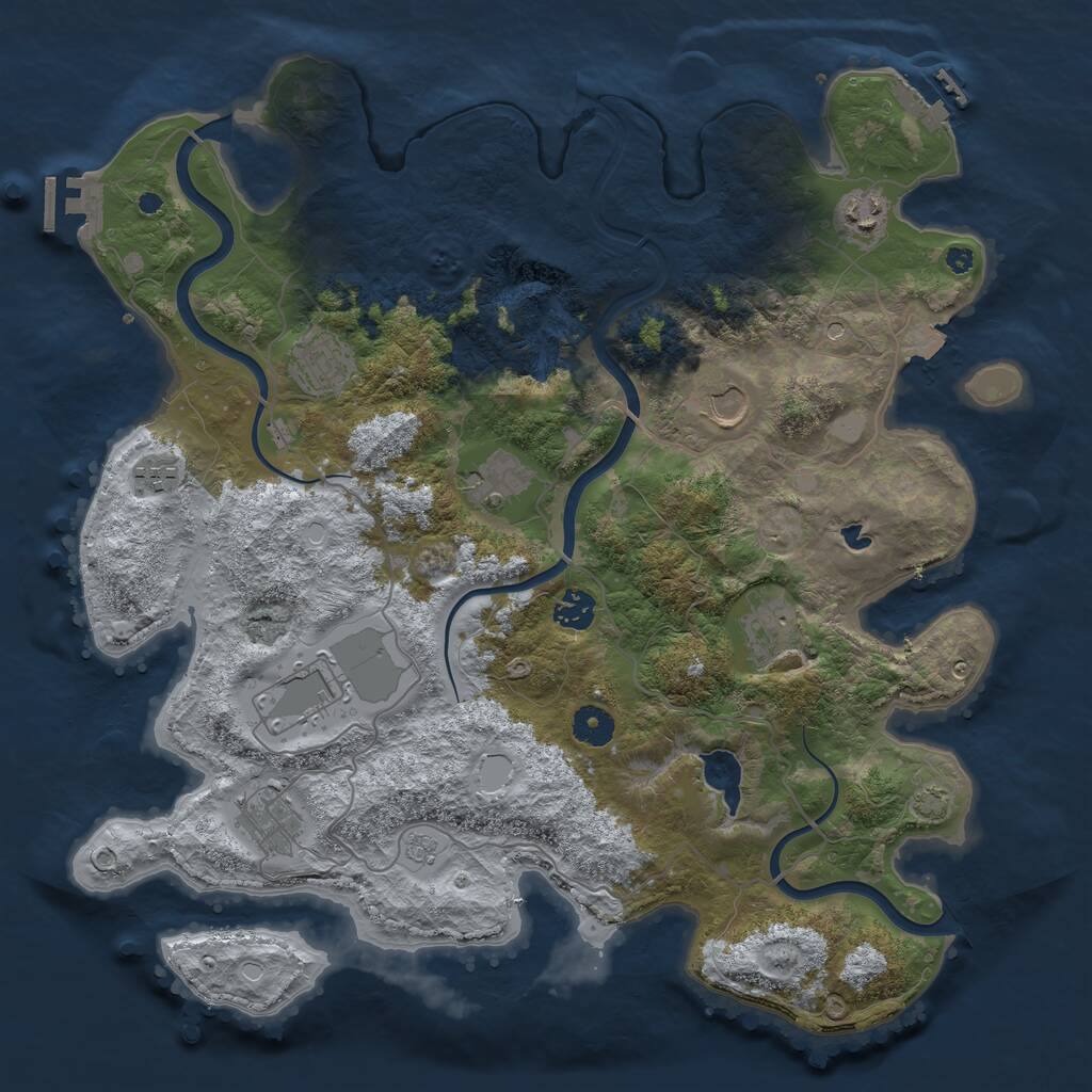 Rust Map: Procedural Map, Size: 4000, Seed: 356434573, 15 Monuments