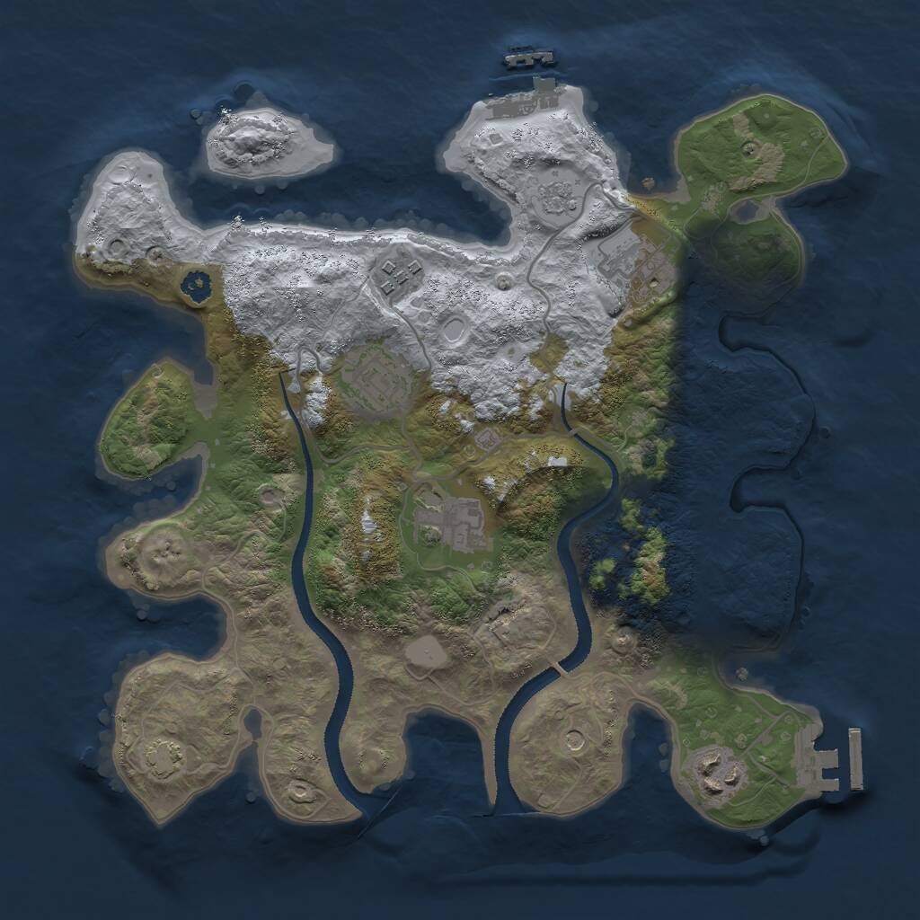 Rust Map: Procedural Map, Size: 3000, Seed: 93963, 11 Monuments