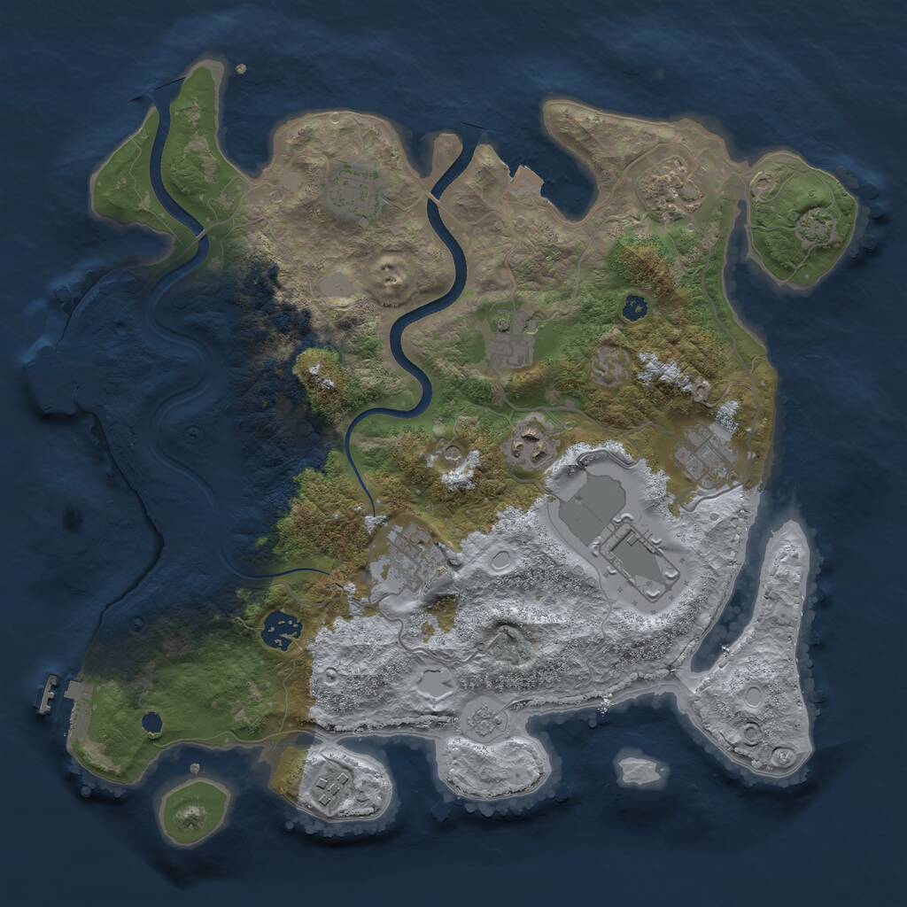 Rust Map: Procedural Map, Size: 3550, Seed: 481981, 15 Monuments
