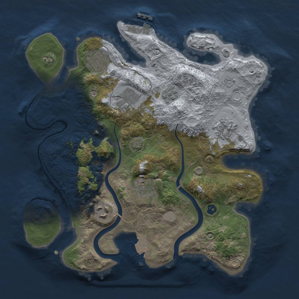 Rust Map: Procedural Map, Size: 3000, Seed: 2092998315, 11 Monuments