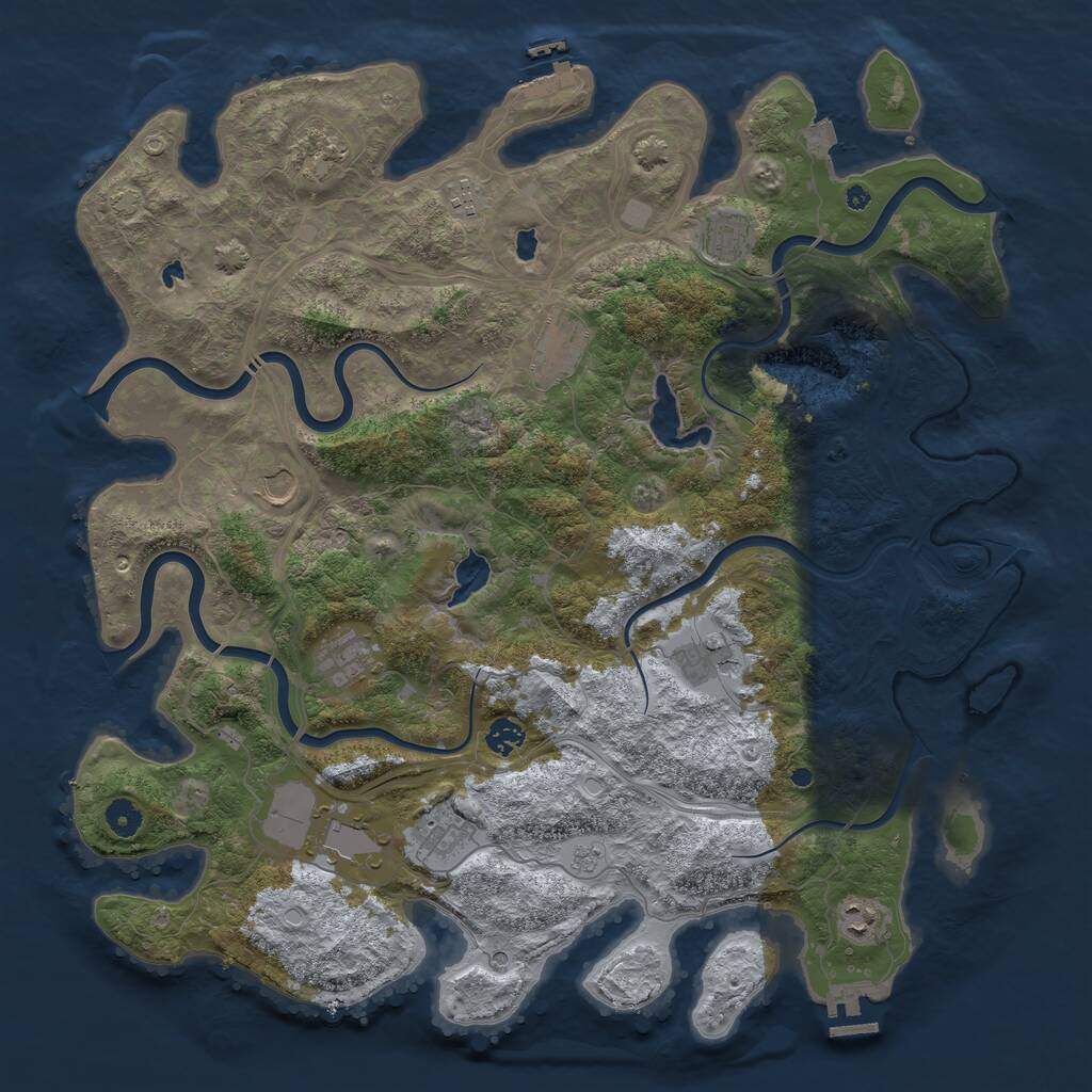 Rust Map: Procedural Map, Size: 4500, Seed: 182336772, 17 Monuments