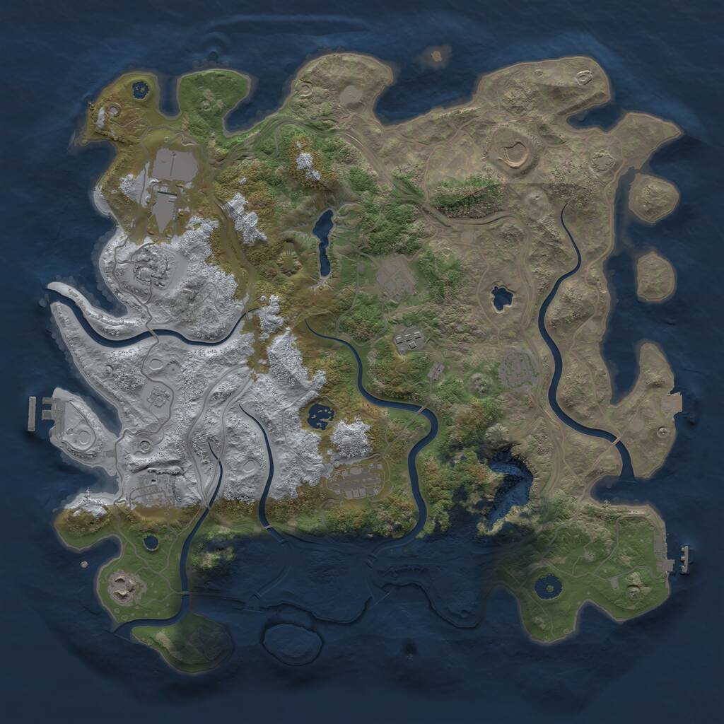 Rust Map: Procedural Map, Size: 4250, Seed: 140602709, 16 Monuments