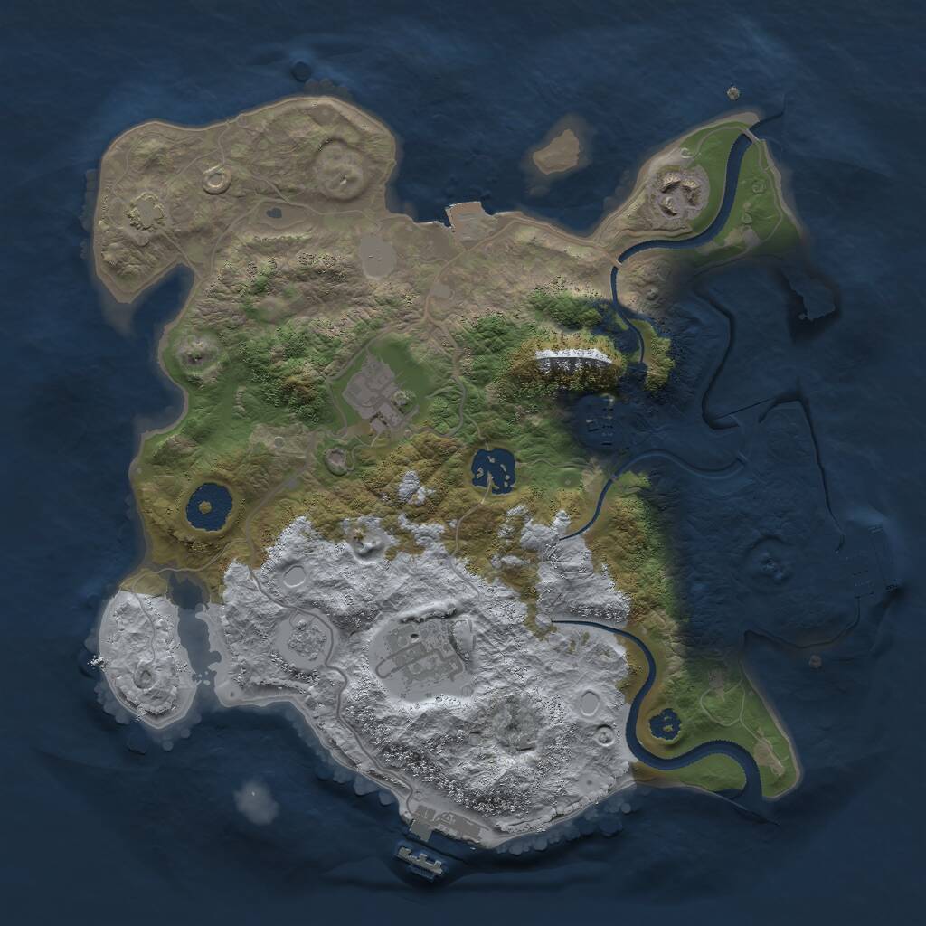 Rust Map: Procedural Map, Size: 3000, Seed: 40461635, 10 Monuments