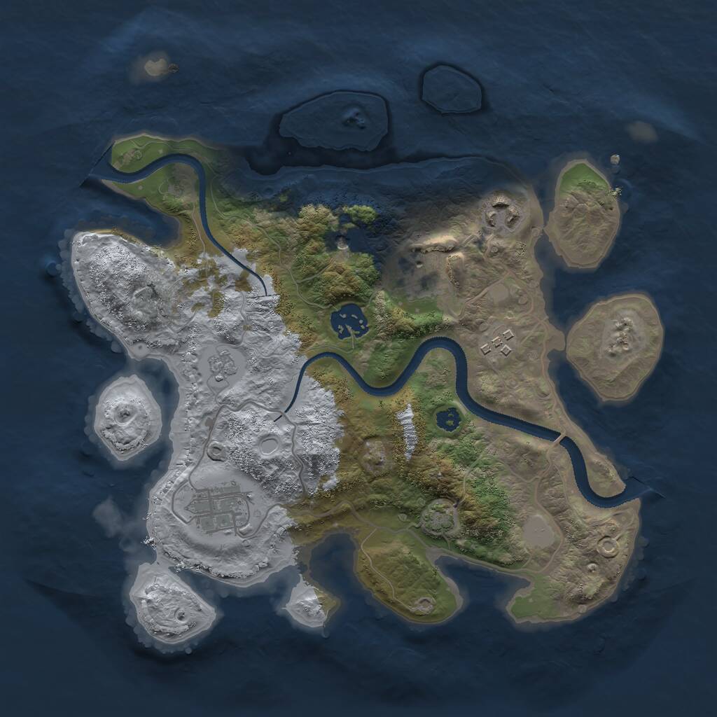 Rust Map: Procedural Map, Size: 3000, Seed: 6739201, 9 Monuments