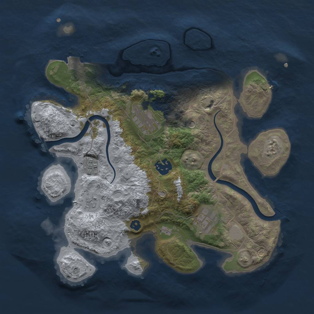 Rust Map: Procedural Map, Size: 3000, Seed: 6739201, 8 Monuments