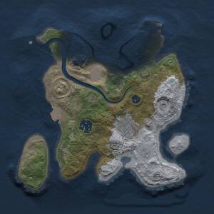 Thumbnail Rust Map: Procedural Map, Size: 2500, Seed: 3653810, 7 Monuments