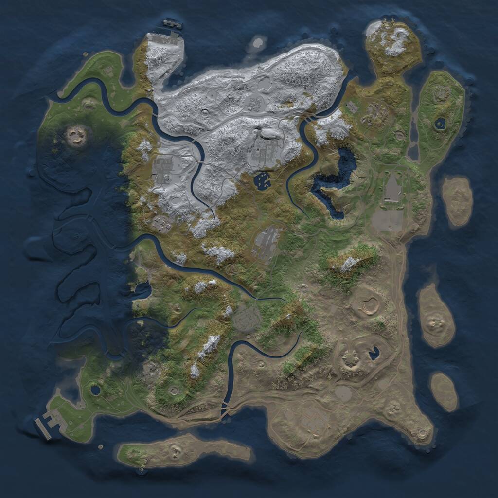 Rust Map: Procedural Map, Size: 4250, Seed: 2001043, 17 Monuments
