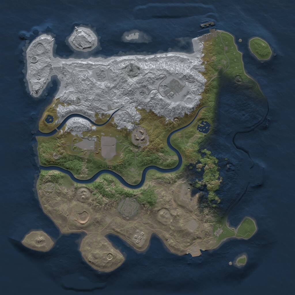Rust Map: Procedural Map, Size: 3500, Seed: 260115, 14 Monuments