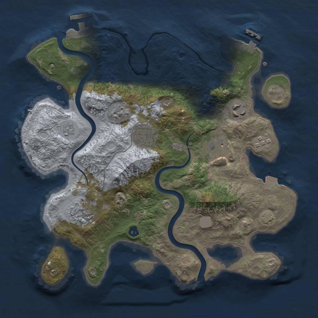 Rust Map: Procedural Map, Size: 3000, Seed: 1186581454, 11 Monuments