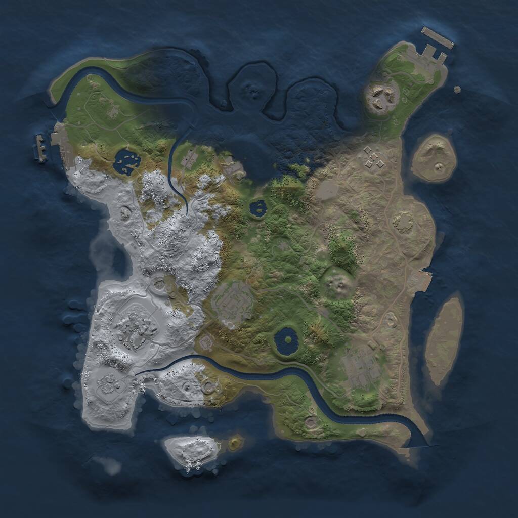 Rust Map: Procedural Map, Size: 3000, Seed: 179504, 13 Monuments