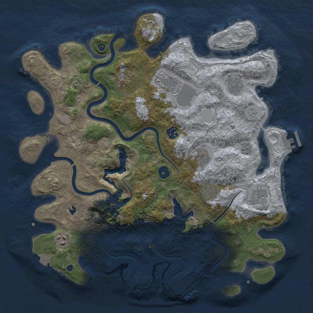 Rust Map: Procedural Map, Size: 4000, Seed: 2037736727, 15 Monuments