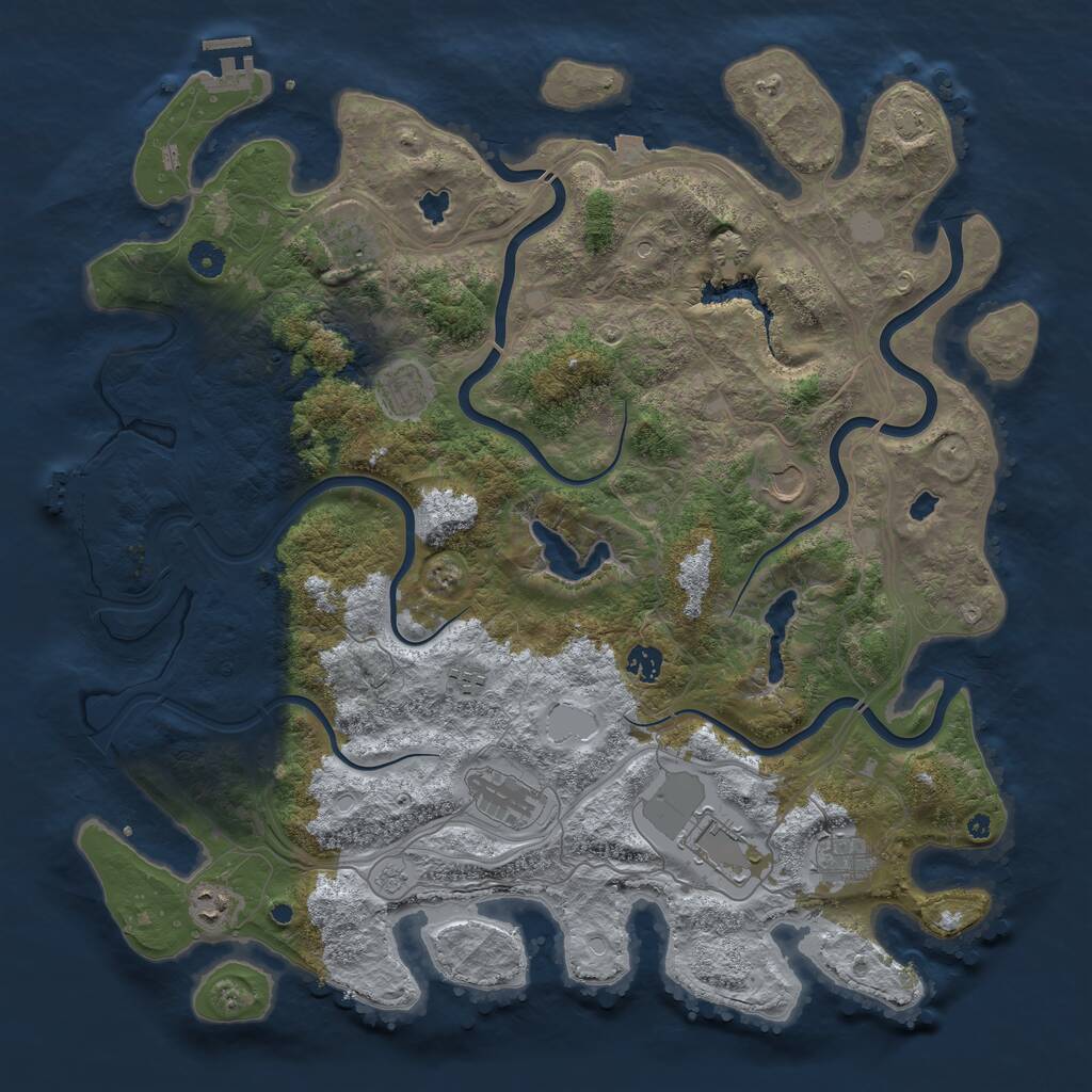 Rust Map: Procedural Map, Size: 4500, Seed: 13253, 15 Monuments