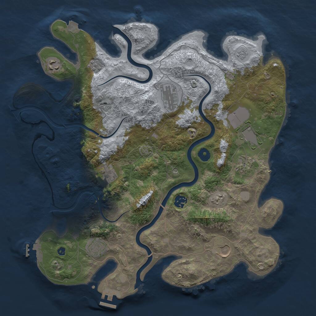 Rust Map: Procedural Map, Size: 3800, Seed: 88, 15 Monuments