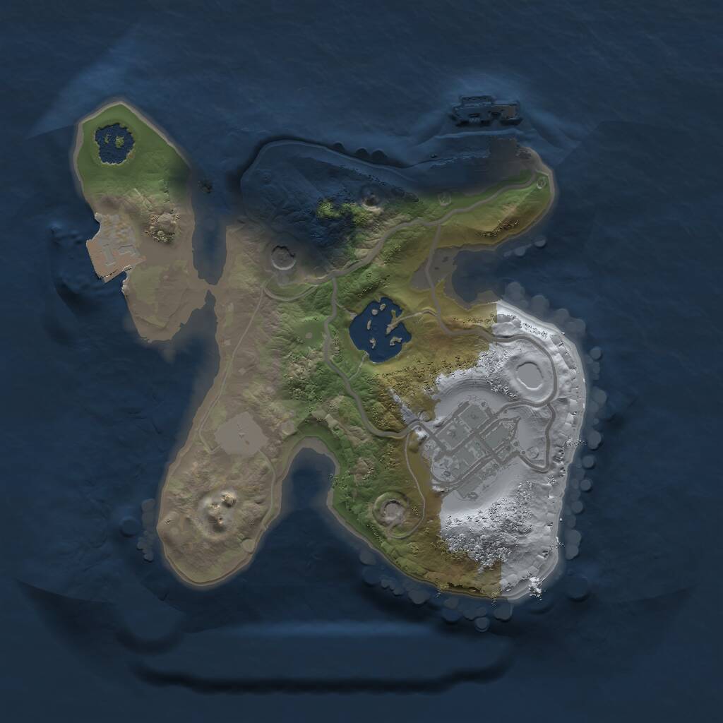 Rust Map: Procedural Map, Size: 1850, Seed: 1219888973, 5 Monuments