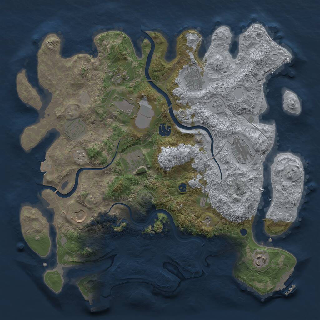 Rust Map: Procedural Map, Size: 3750, Seed: 1250, 16 Monuments