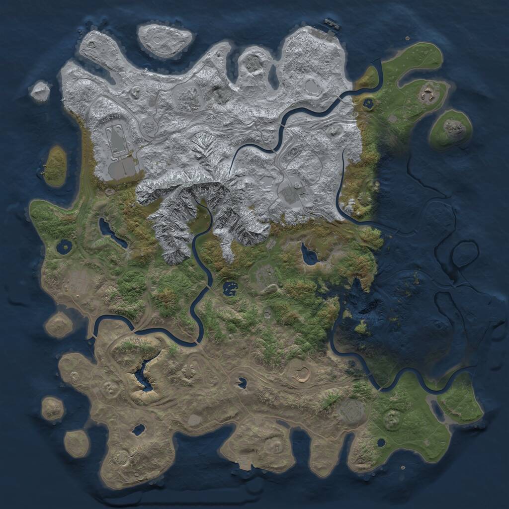 Rust Map: Procedural Map, Size: 5000, Seed: 2034558270, 16 Monuments