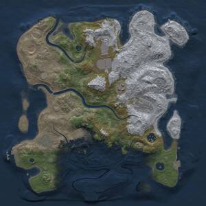 Thumbnail Rust Map: Procedural Map, Size: 3600, Seed: 67669, 14 Monuments