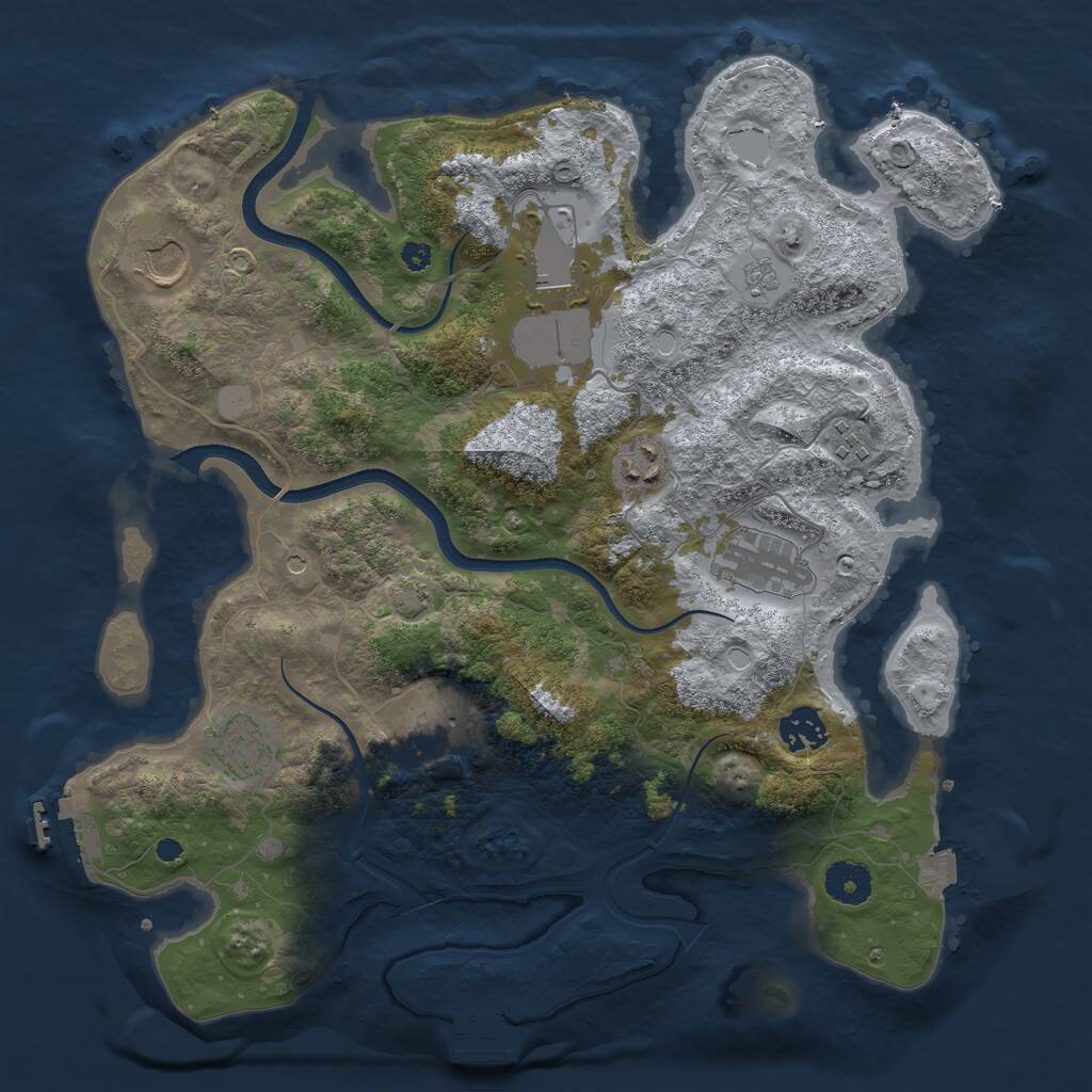 Rust Map: Procedural Map, Size: 3600, Seed: 67669, 14 Monuments