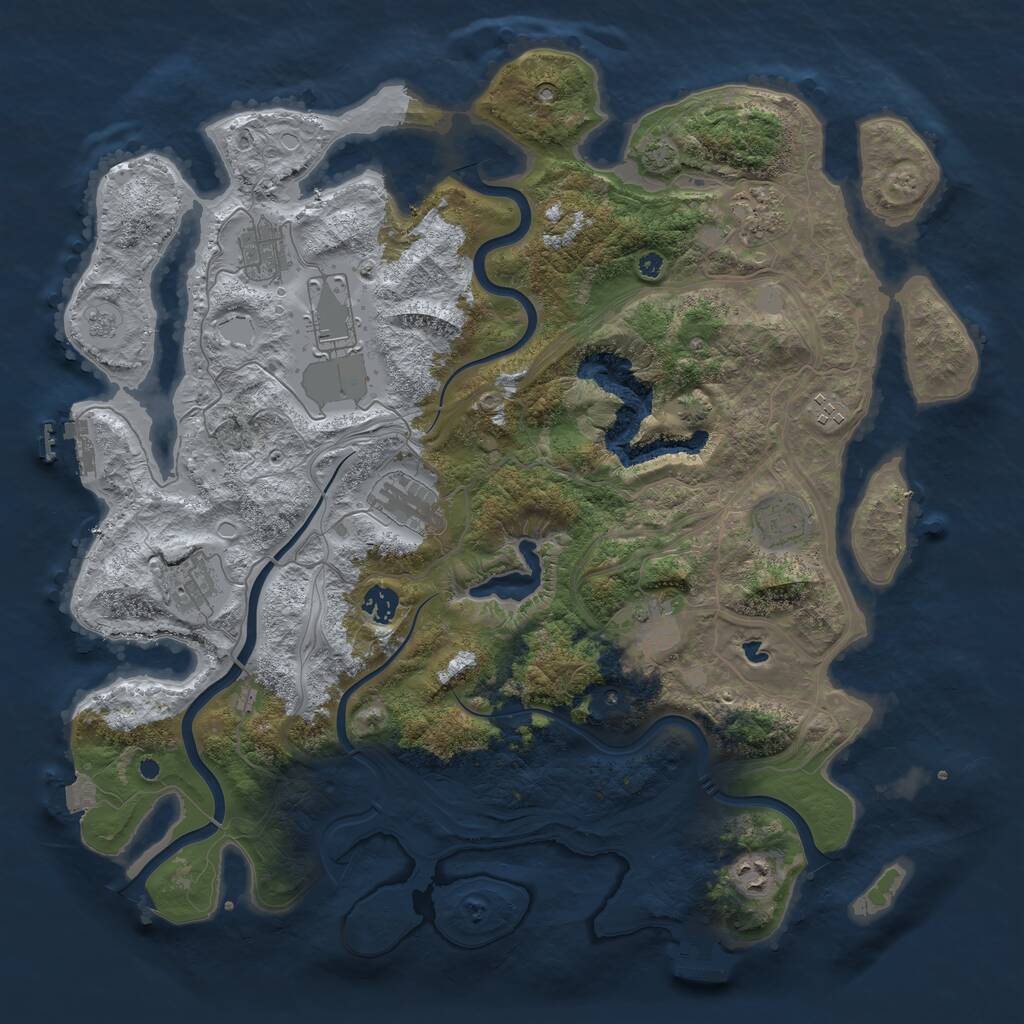 Rust Map: Procedural Map, Size: 4250, Seed: 357757257, 16 Monuments