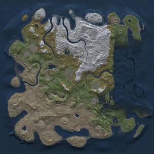 Thumbnail Rust Map: Procedural Map, Size: 4500, Seed: 810087439, 17 Monuments