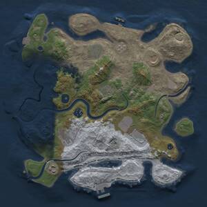 Thumbnail Rust Map: Procedural Map, Size: 3500, Seed: 208, 14 Monuments