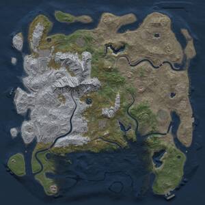 Thumbnail Rust Map: Procedural Map, Size: 5000, Seed: 1769169707, 16 Monuments