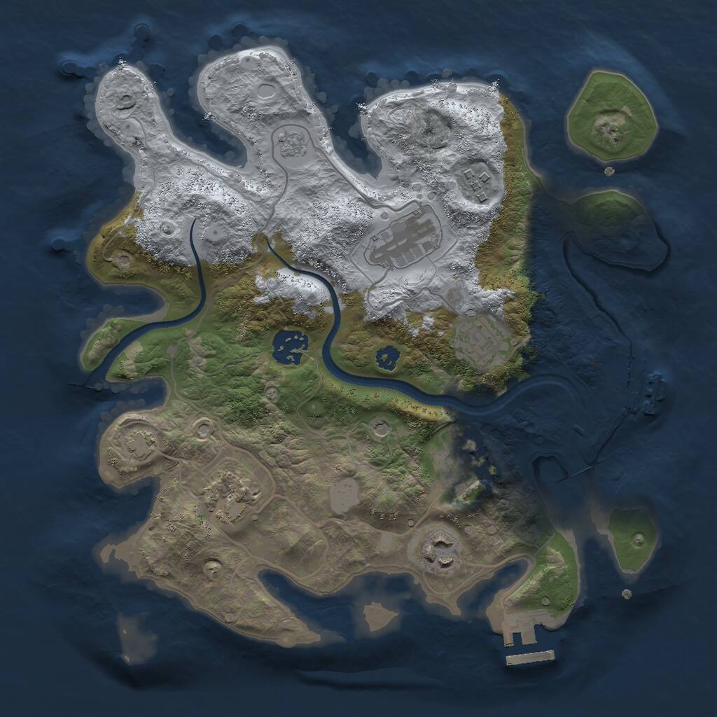 Rust Map: Procedural Map, Size: 3000, Seed: 1850471639, 13 Monuments