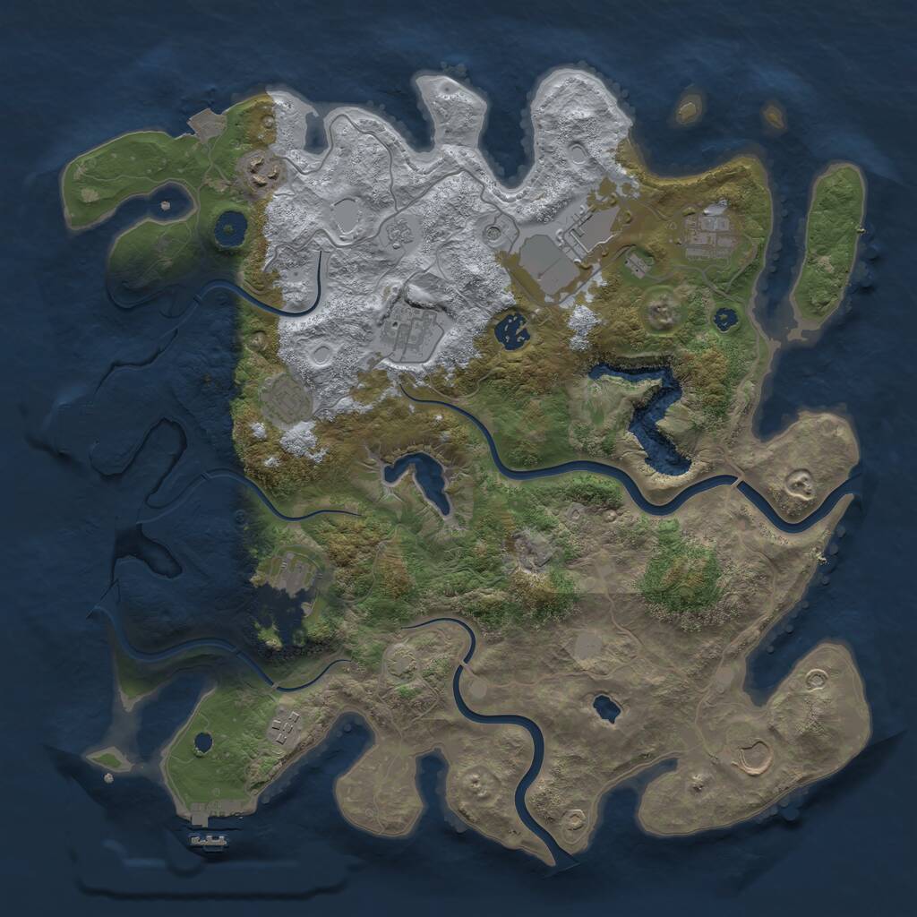 Rust Map: Procedural Map, Size: 4000, Seed: 79233142, 15 Monuments