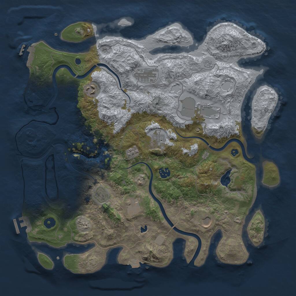 Rust Map: Procedural Map, Size: 4000, Seed: 78458, 15 Monuments