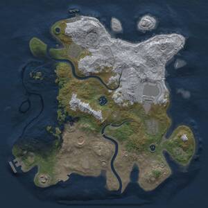 Thumbnail Rust Map: Procedural Map, Size: 3500, Seed: 1394598978, 13 Monuments