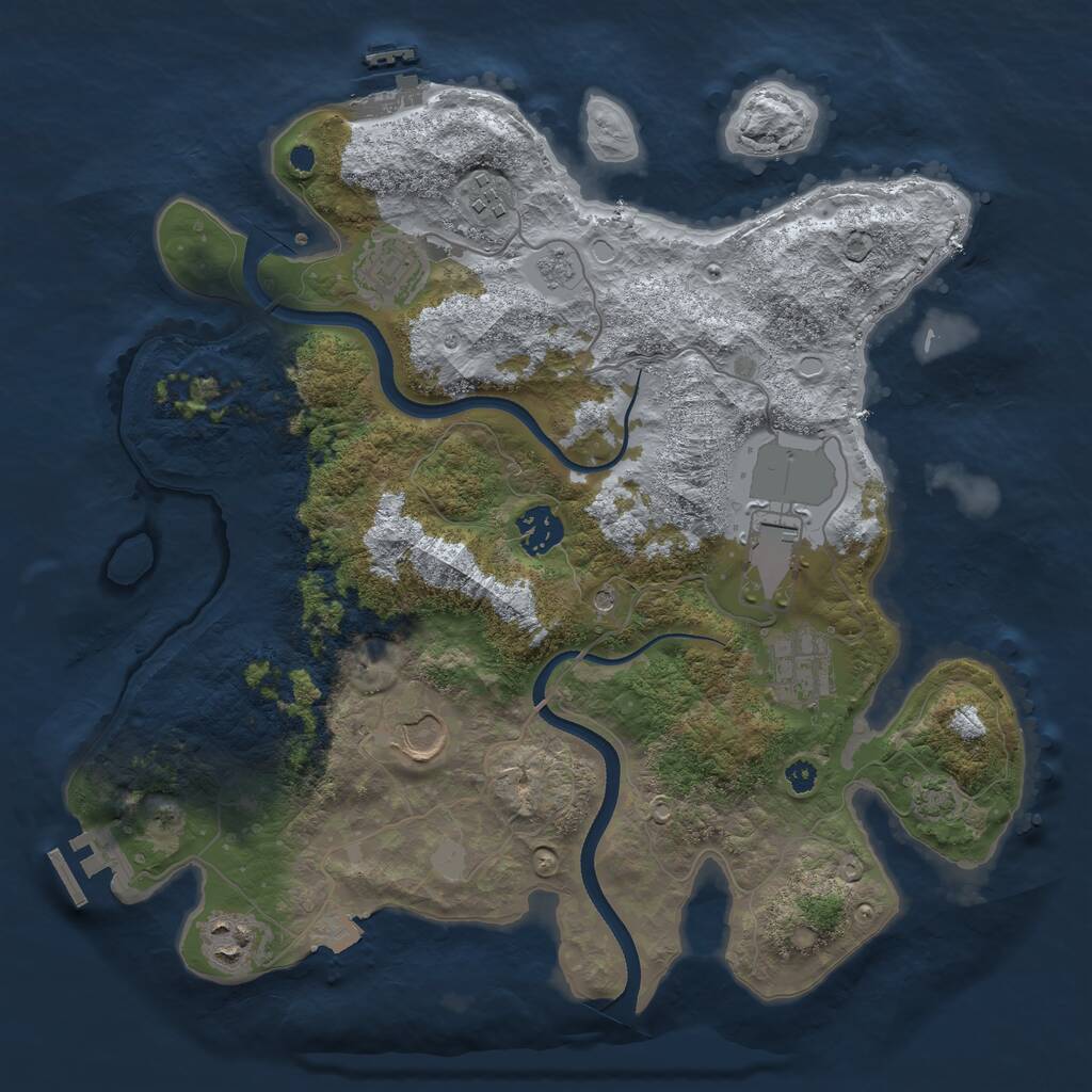 Rust Map: Procedural Map, Size: 3500, Seed: 1394598978, 13 Monuments