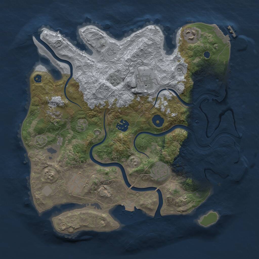 Rust Map: Procedural Map, Size: 3250, Seed: 325072, 13 Monuments