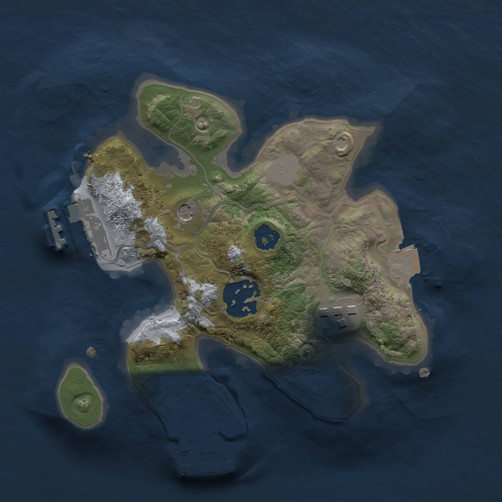 Rust Map: Procedural Map, Size: 2000, Seed: 124151525, 6 Monuments
