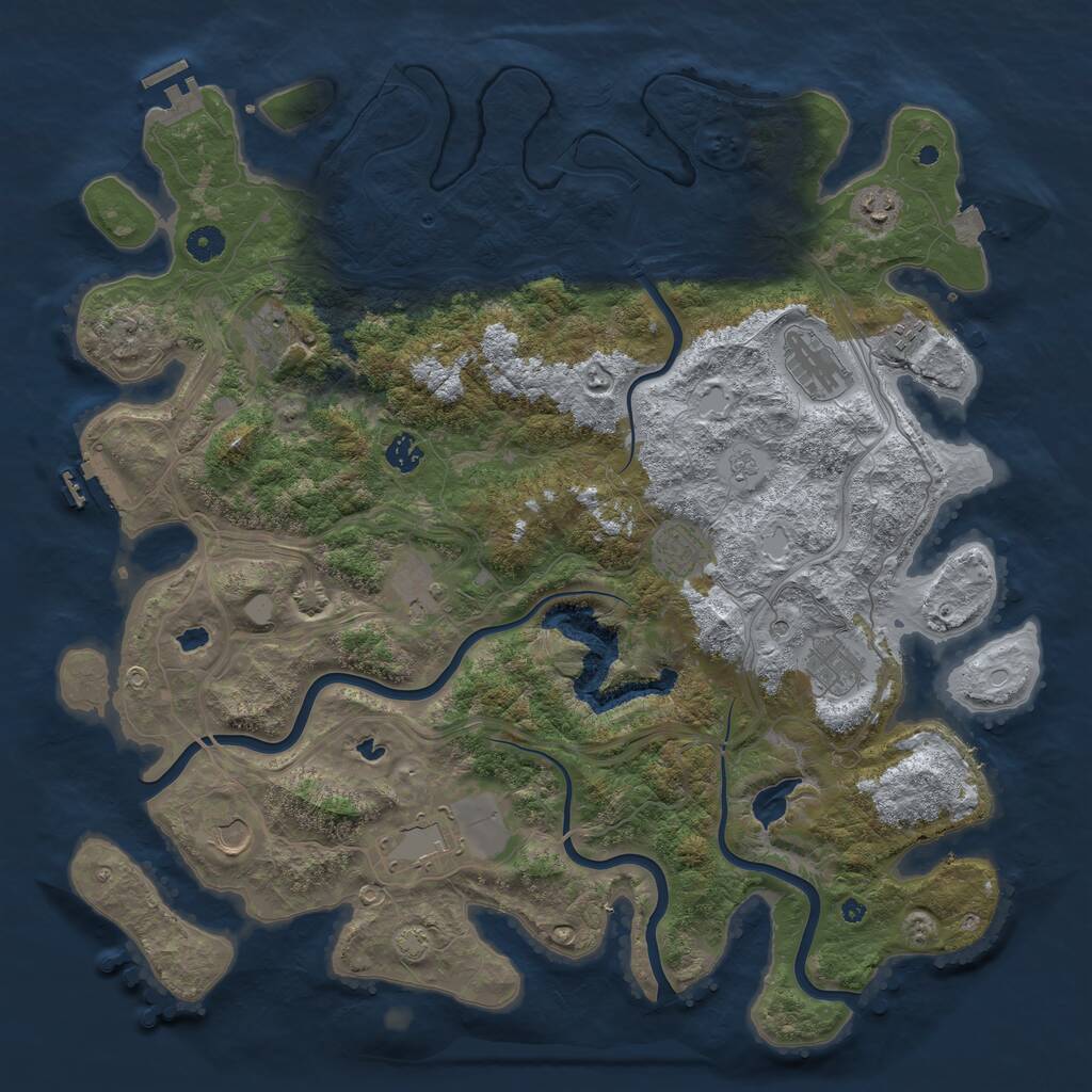 Rust Map: Procedural Map, Size: 4500, Seed: 948270139, 16 Monuments