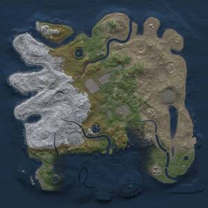 Thumbnail Rust Map: Procedural Map, Size: 3700, Seed: 1371080605, 15 Monuments