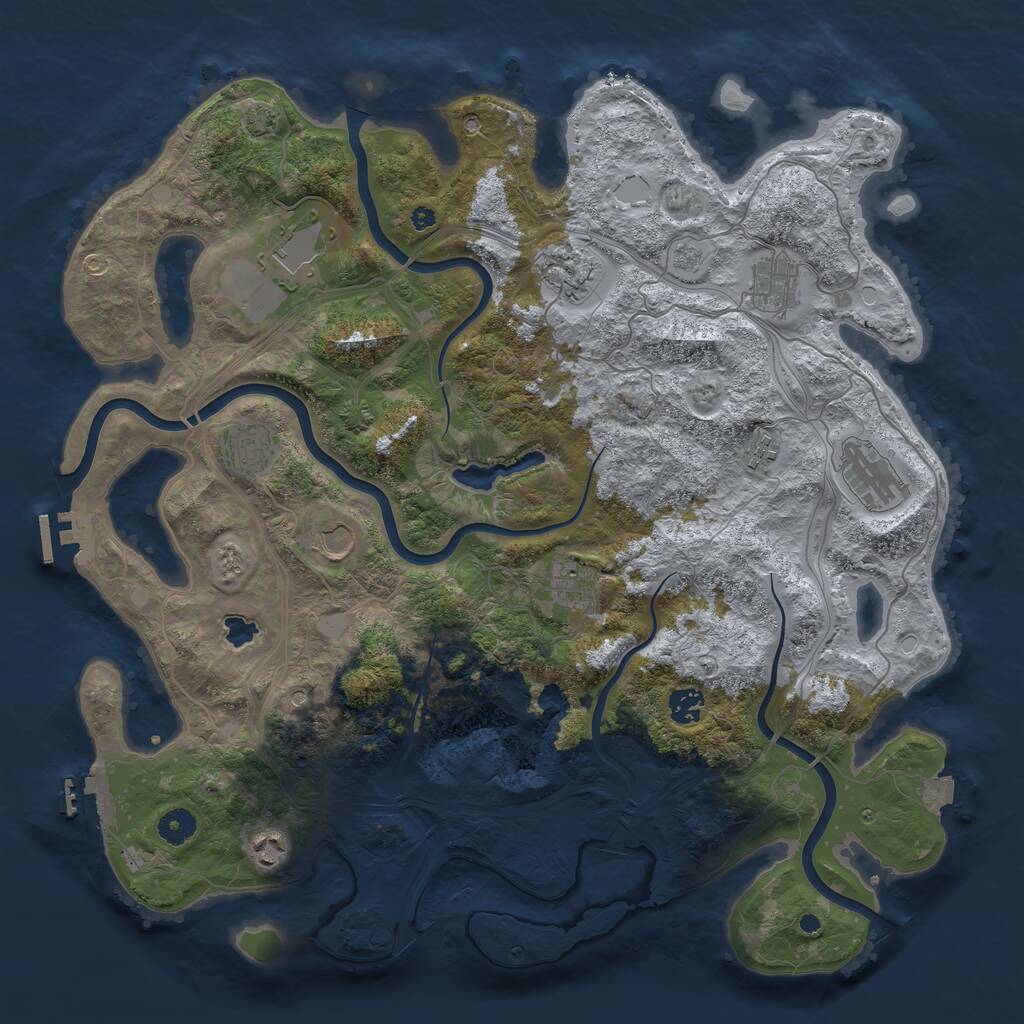 Rust Map: Procedural Map, Size: 4250, Seed: 1592748141, 16 Monuments