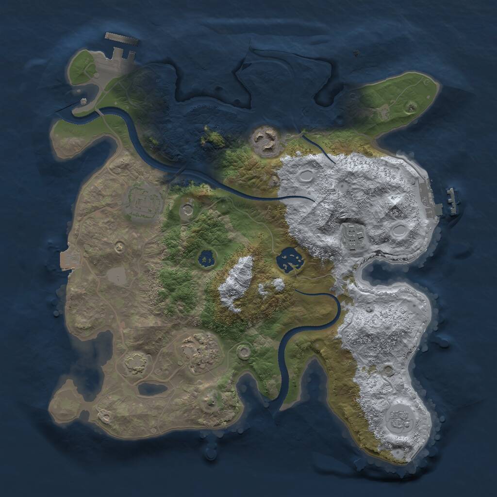 Rust Map: Procedural Map, Size: 3000, Seed: 535969321, 11 Monuments