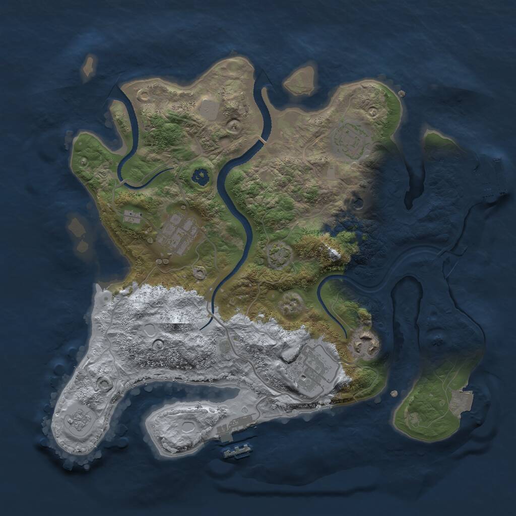 Rust Map: Procedural Map, Size: 3000, Seed: 1084423750, 10 Monuments