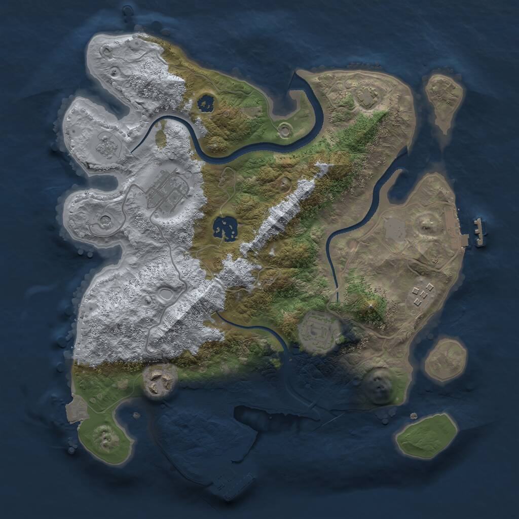 Rust Map: Procedural Map, Size: 3000, Seed: 7714, 11 Monuments