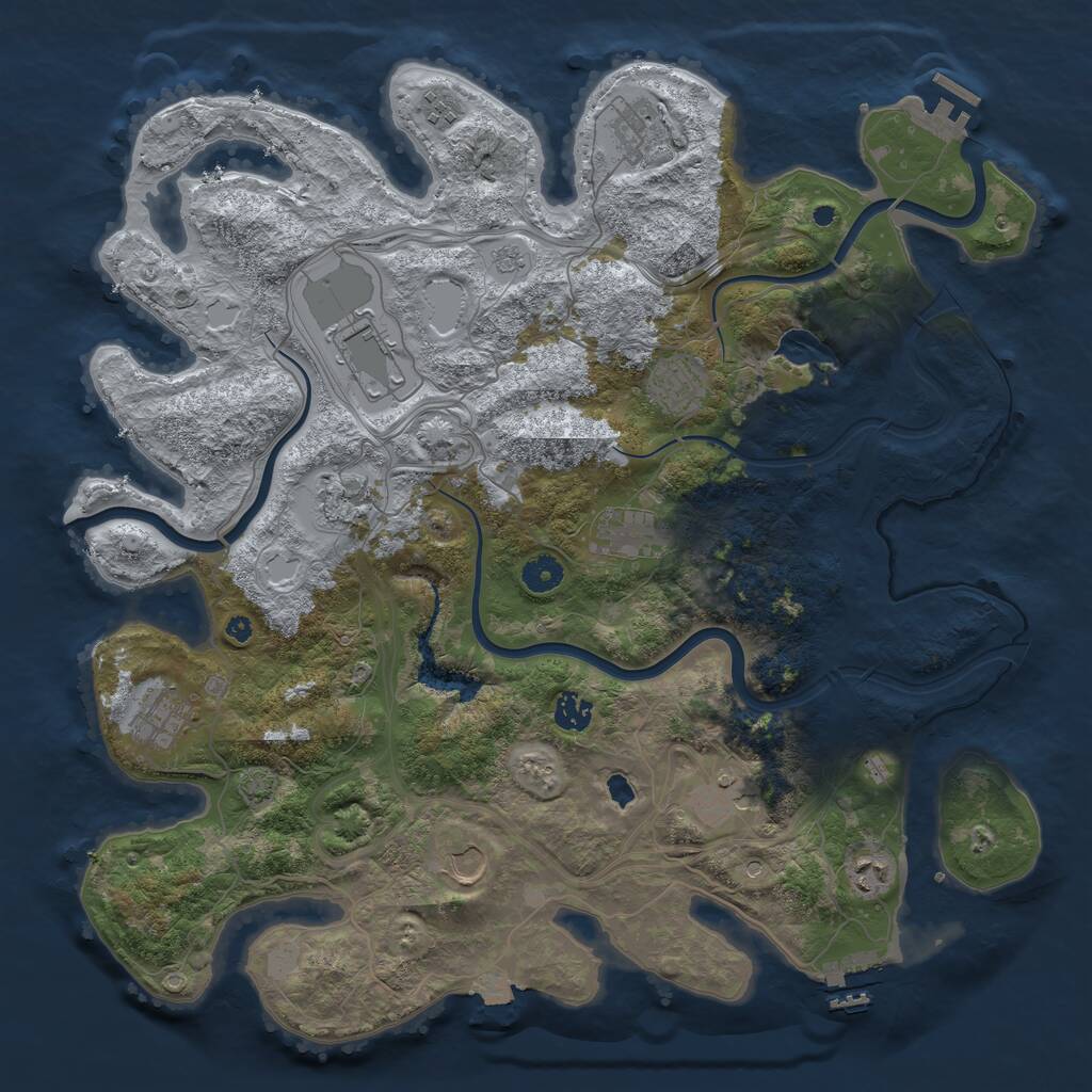 Rust Map: Procedural Map, Size: 4250, Seed: 769232308, 17 Monuments