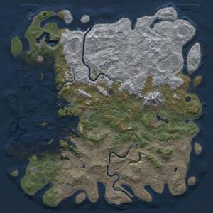 Thumbnail Rust Map: Procedural Map, Size: 6000, Seed: 1790253293, 17 Monuments