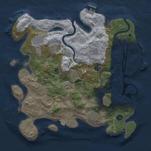 Thumbnail Rust Map: Procedural Map, Size: 3750, Seed: 1991947718, 16 Monuments