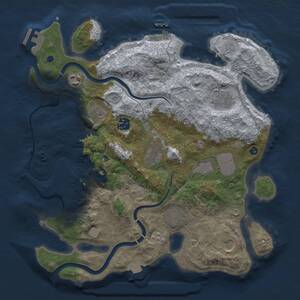 Thumbnail Rust Map: Procedural Map, Size: 3500, Seed: 23670, 15 Monuments