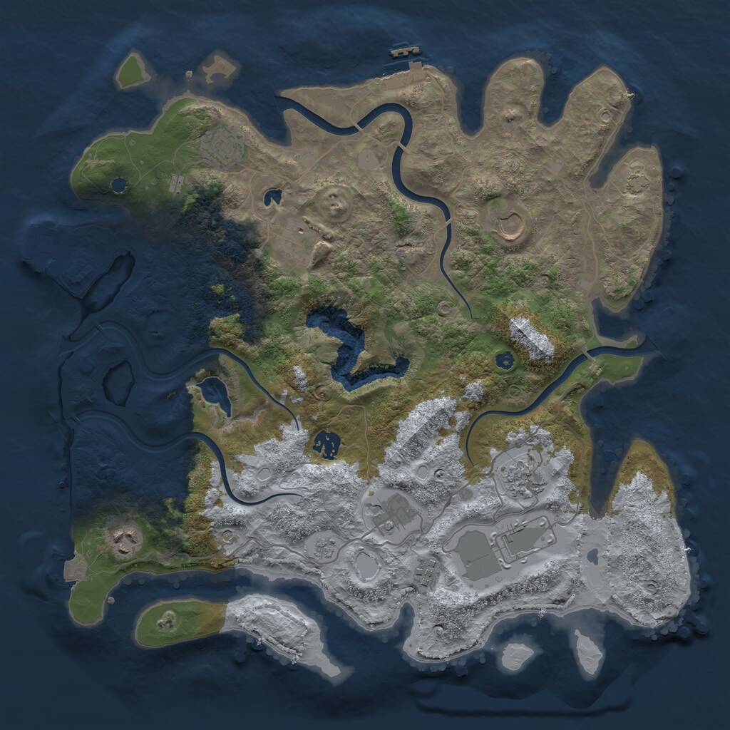 Rust Map: Procedural Map, Size: 4000, Seed: 142969558, 15 Monuments