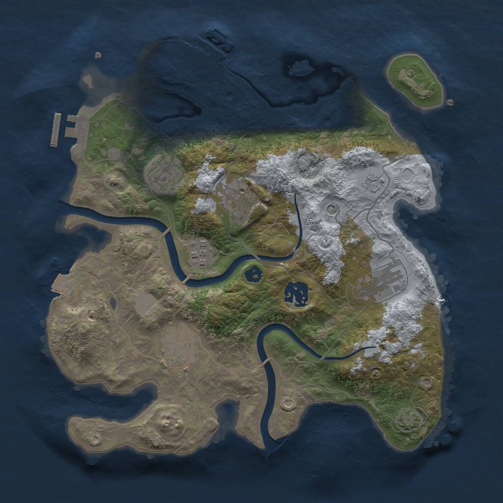 Rust Map: Procedural Map, Size: 3000, Seed: 2318, 12 Monuments