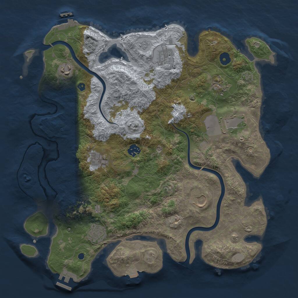 Rust Map: Procedural Map, Size: 3800, Seed: 1722710624, 15 Monuments