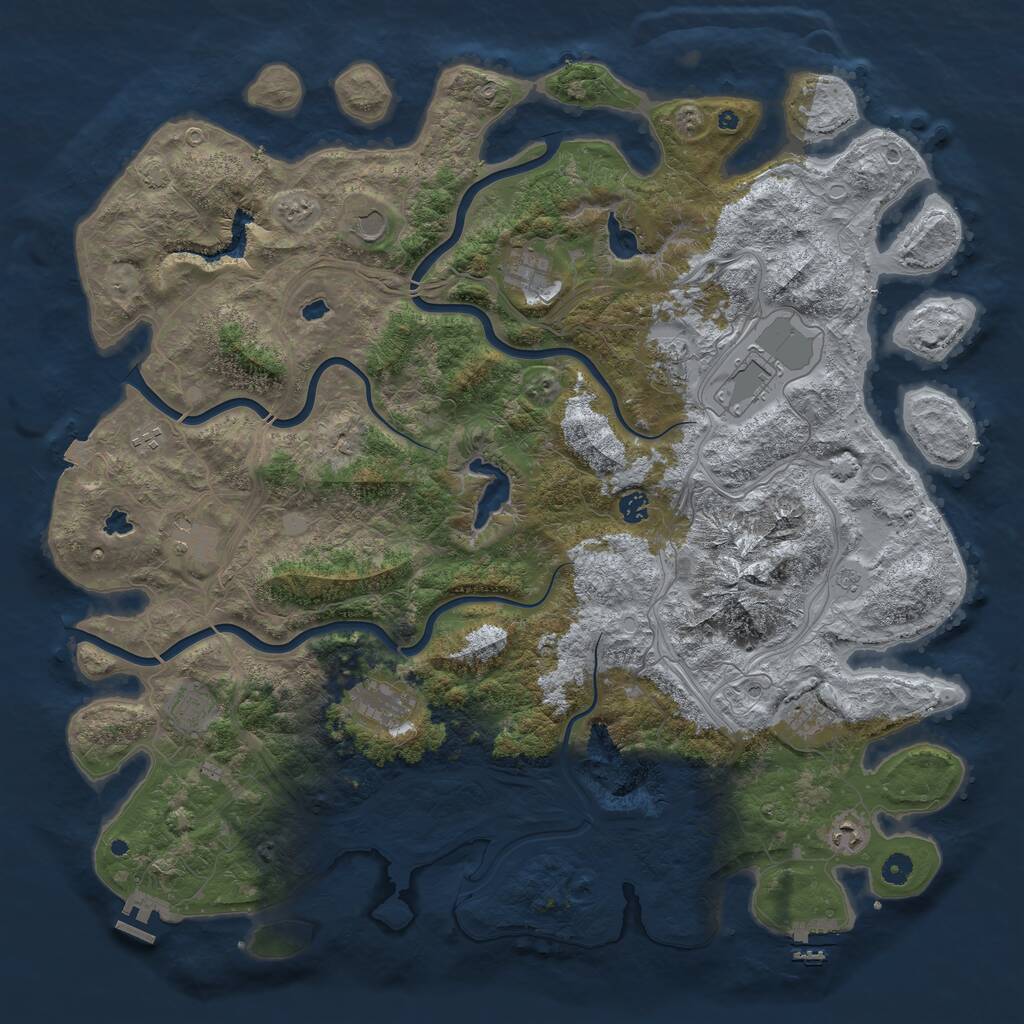 Rust Map: Procedural Map, Size: 5000, Seed: 6587, 17 Monuments