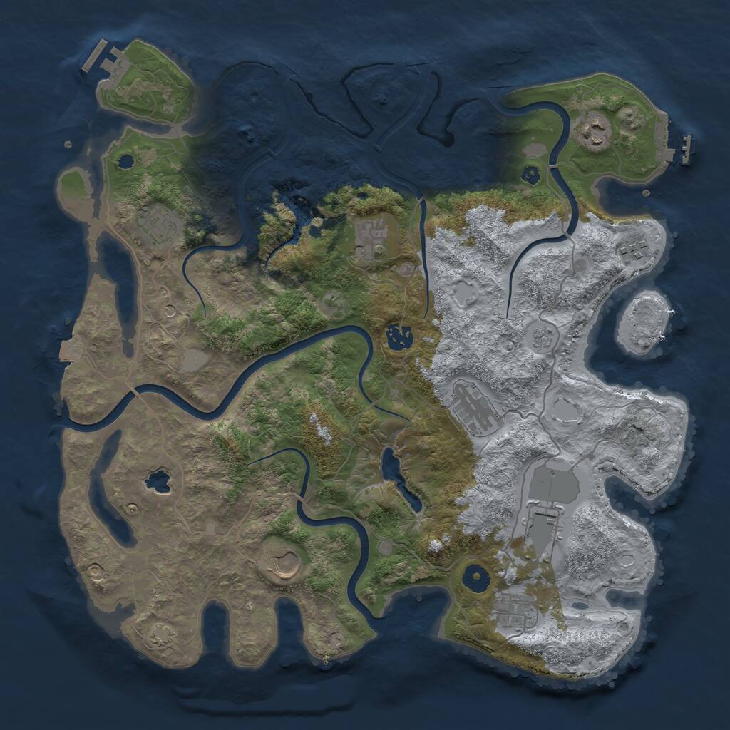 Rust Map: Procedural Map, Size: 4000, Seed: 1347137061, 15 Monuments