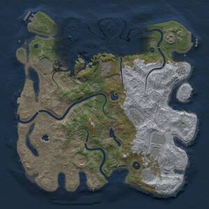Thumbnail Rust Map: Procedural Map, Size: 4000, Seed: 1347137061, 15 Monuments